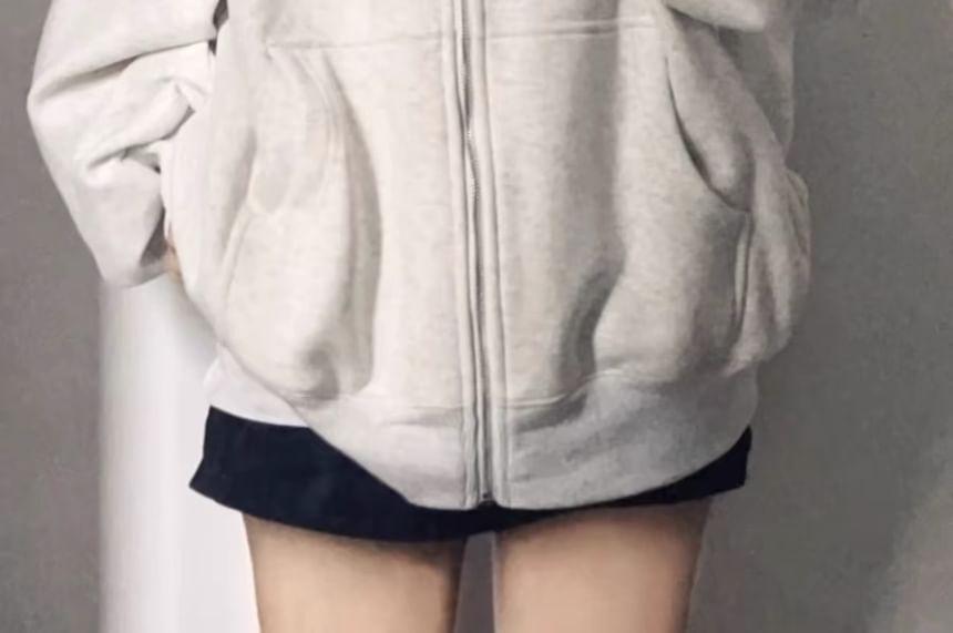 Drawstring Zip Hoodie Product Image