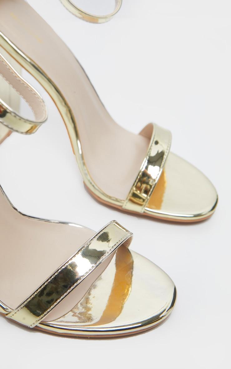 May Gold Block Heeled Sandal Product Image