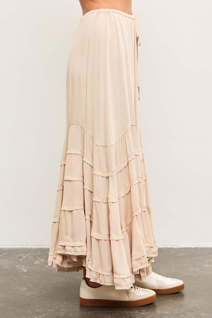 Tie Front Wave Tiered Skirt Product Image