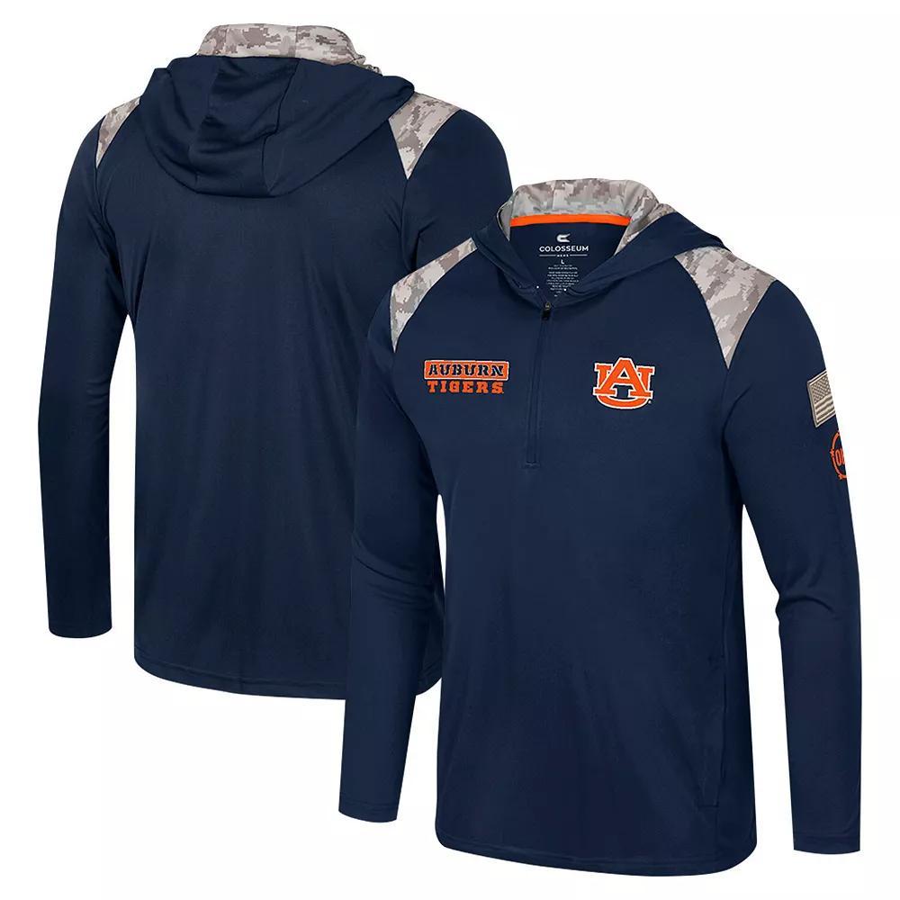 Men's Colosseum Navy Georgetown Hoyas OHT Military Appreciation Quarter-Zip Hoodie Jacket, Size: XL, Grg Blue Product Image