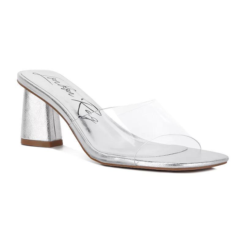 London Rag Clear Flirt Women's Clear Strap Heeled Sandals, Size: 6, Pink Product Image