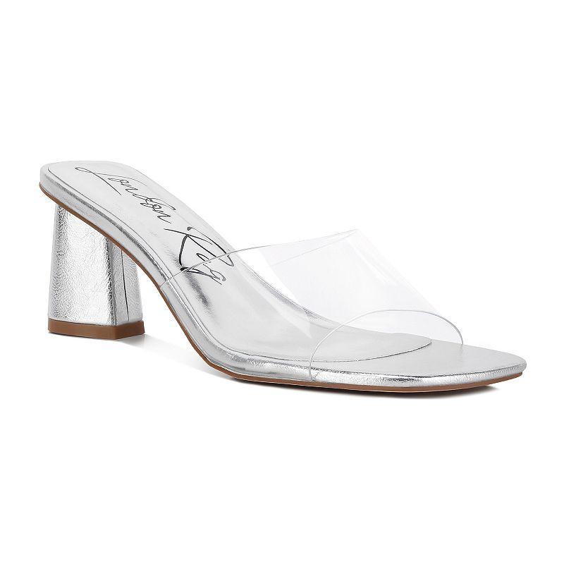 London Rag Clear Flirt Women's Clear Strap Heeled Sandals, Size: 6, Pink Product Image