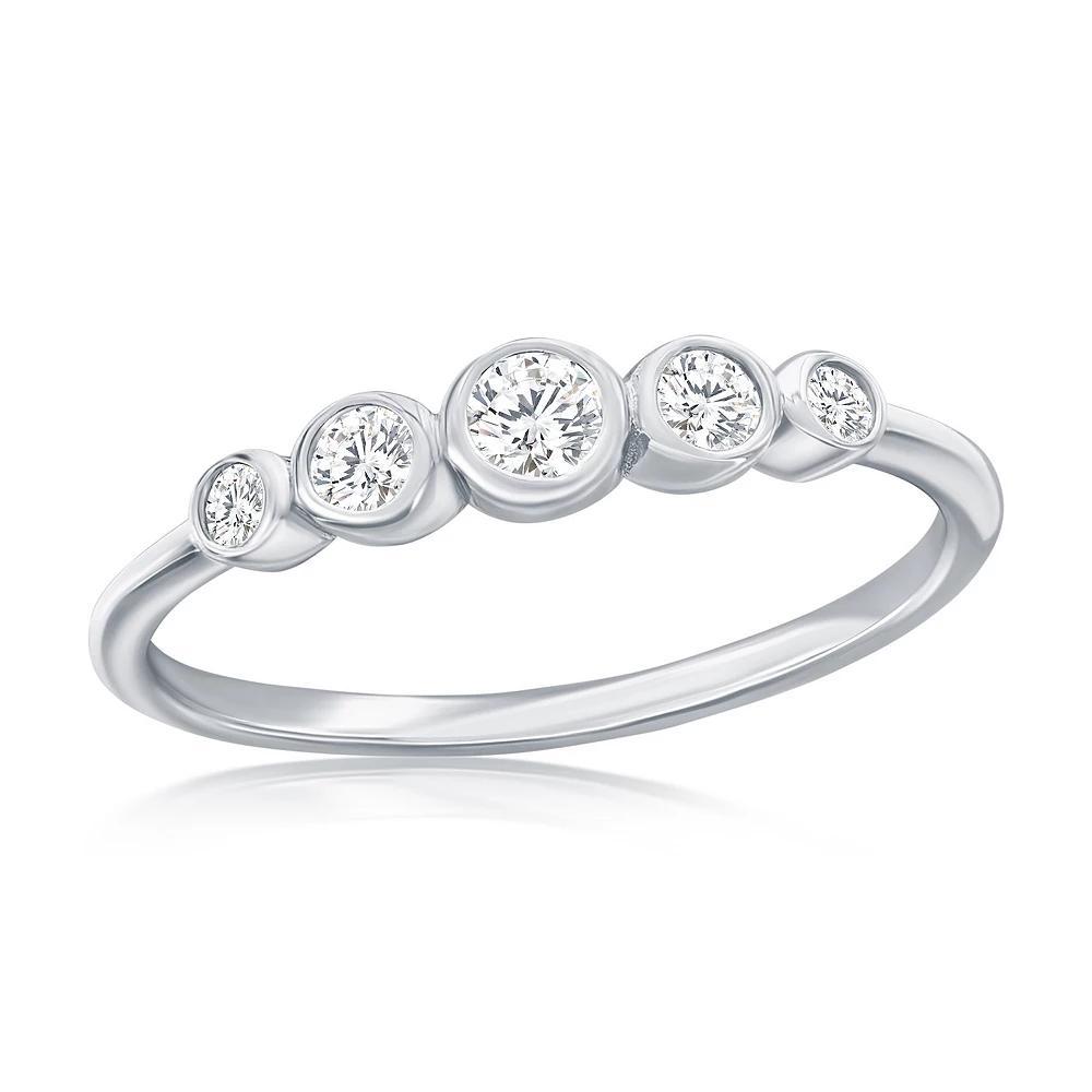 Argento Bella Sterling Silver Graduating Round Cubic Zirconia Ring, Women's, Size: 7 Product Image