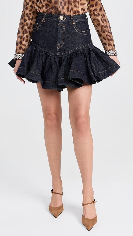Zimmermann Crush Denim Frill Mini Skirt | Shopbop Product Image