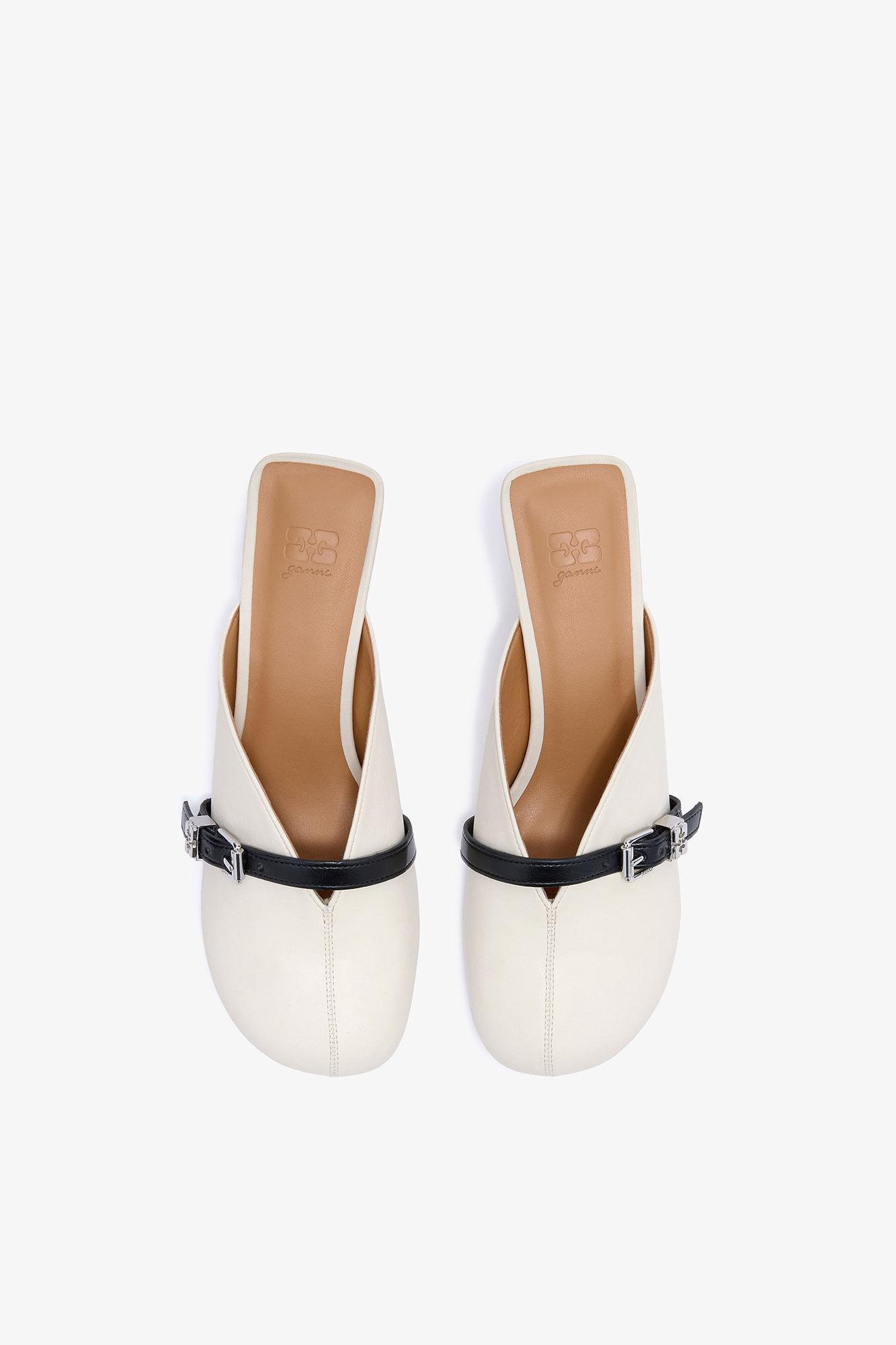 Ivory Heeled Sue Mules Product Image