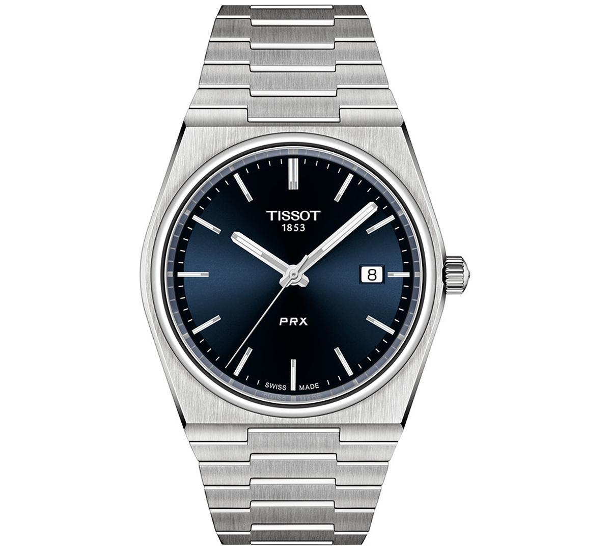 Tissot Mens Prx Automatic Stainless Steel Tonneau Bracelet Watch Product Image