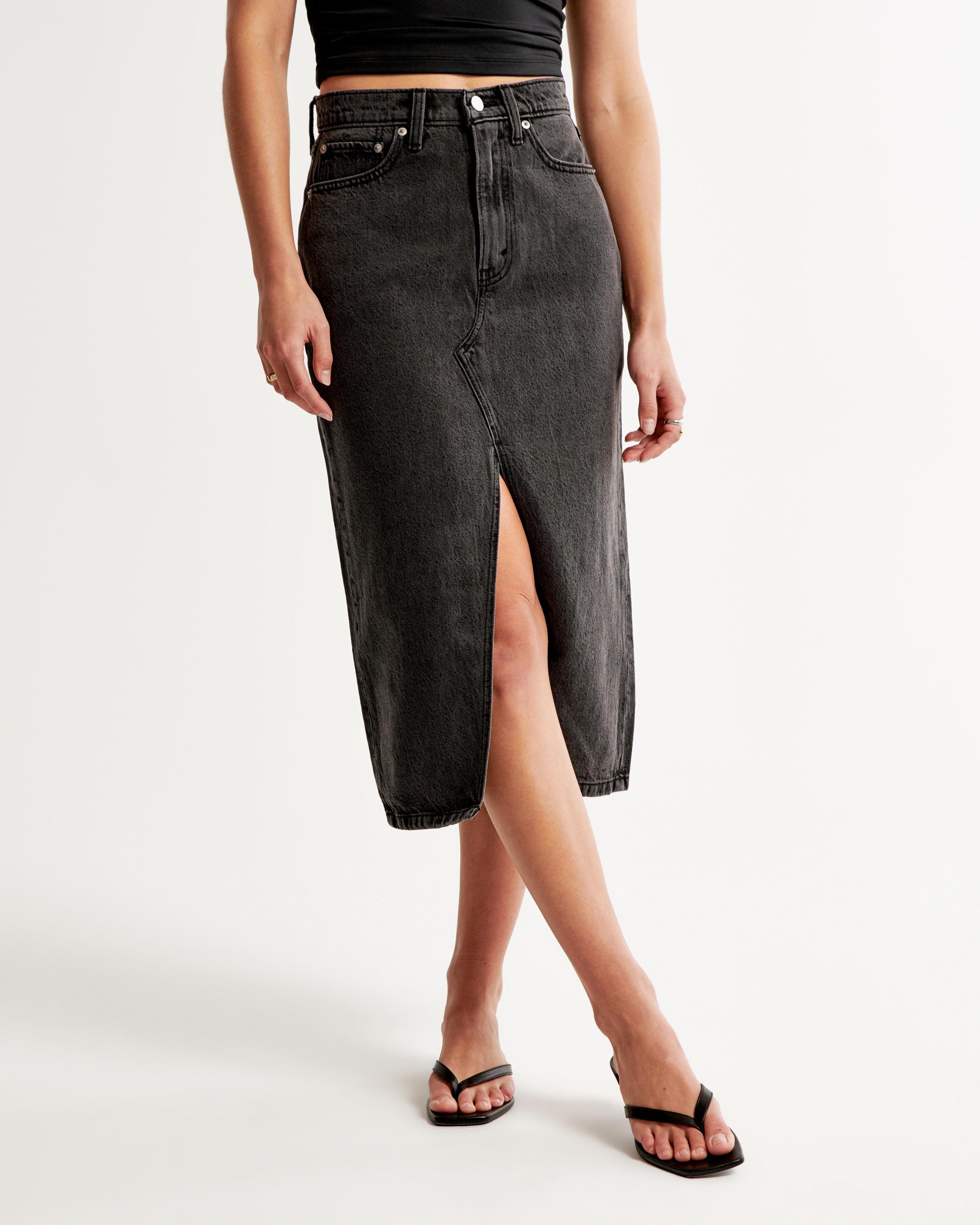 Denim Midi Skirt Product Image