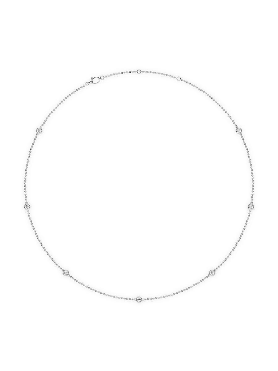 Womens 14K White Gold & 14-Diamond Station Necklace/0.70-2.10 TCW Product Image