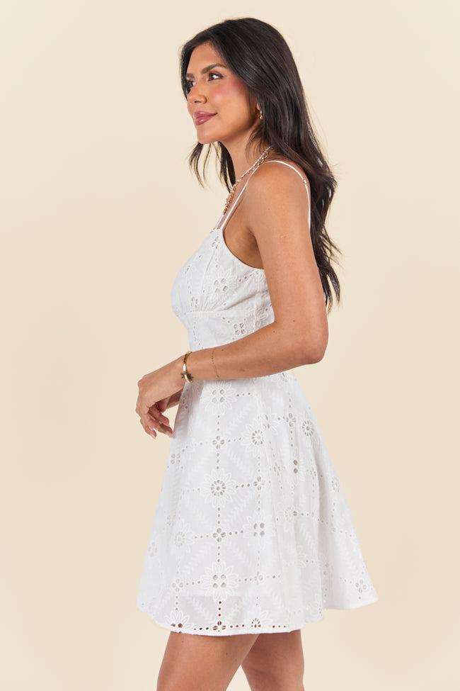 Short and Sweet White Eyelet Mini Dress SALE Product Image