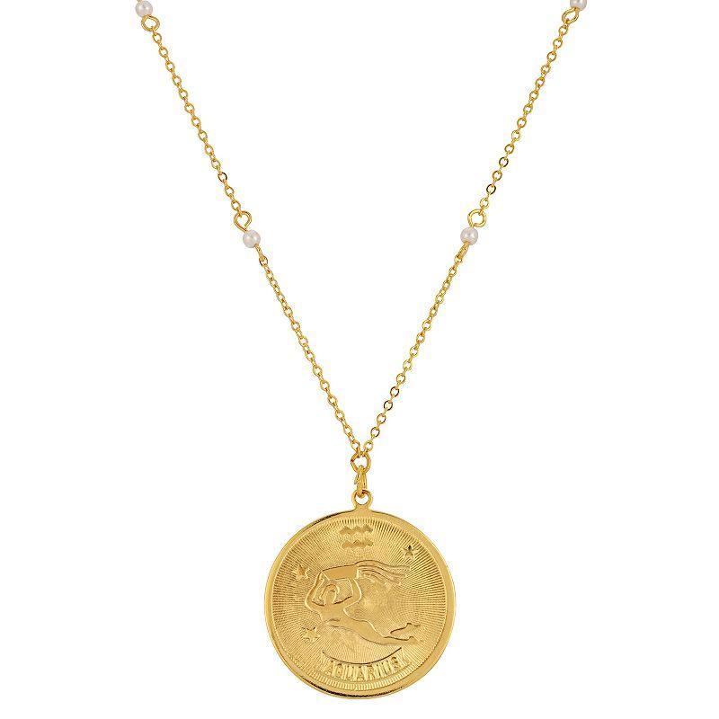 1928 Gold-tone Sagittarius Pendant Necklace, Womens, July Product Image