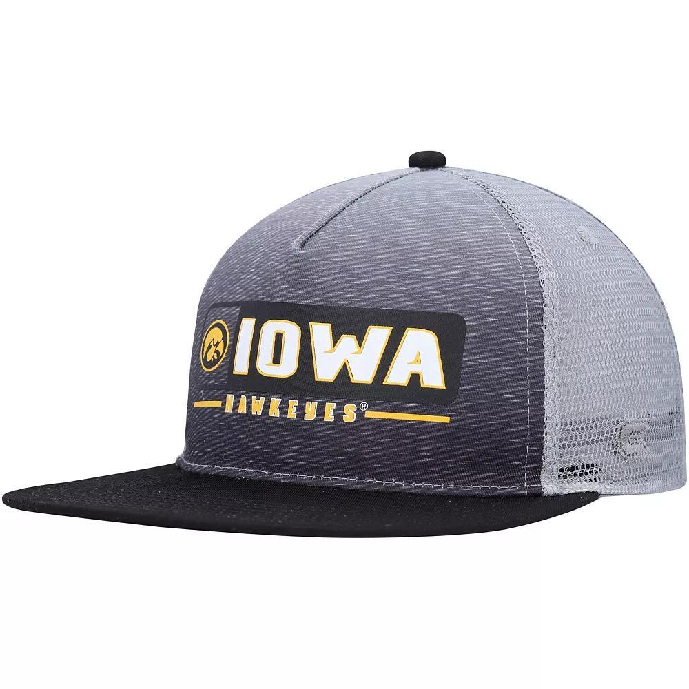 Men's Colosseum  Black/Gray Iowa Hawkeyes Snapback Hat Product Image