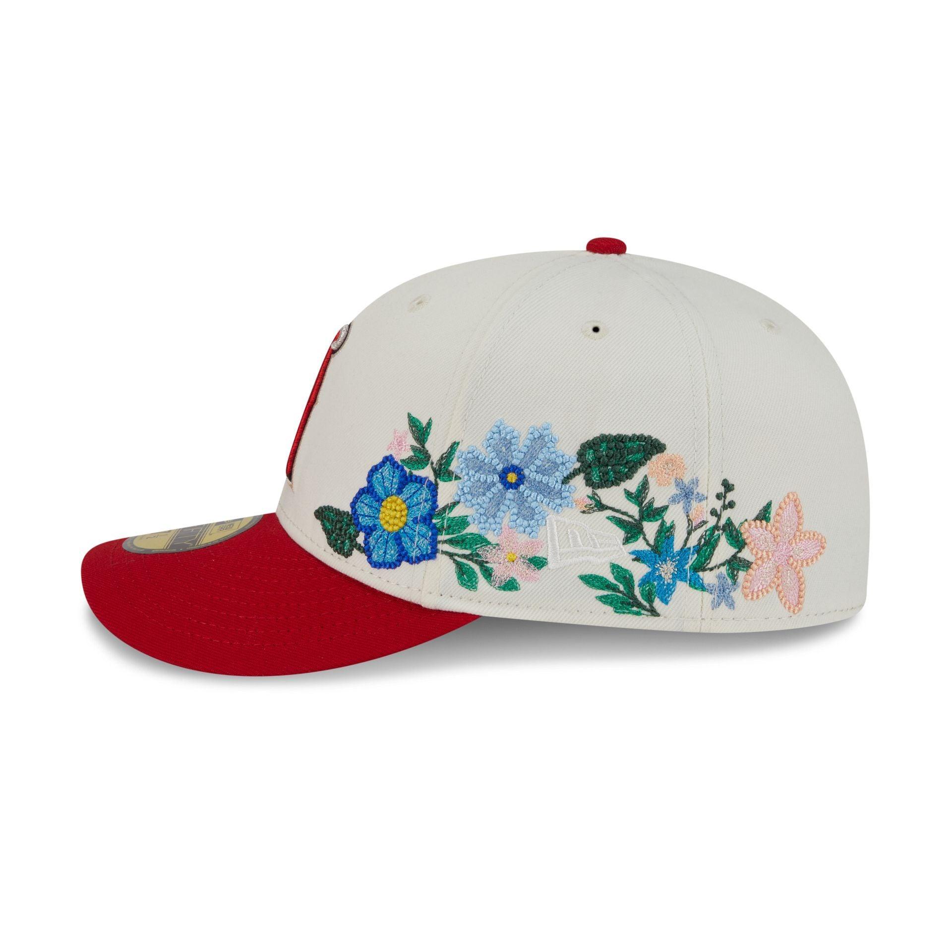 Los Angeles Angels Tonal Florals White 59FIFTY Fitted Hat Male Product Image