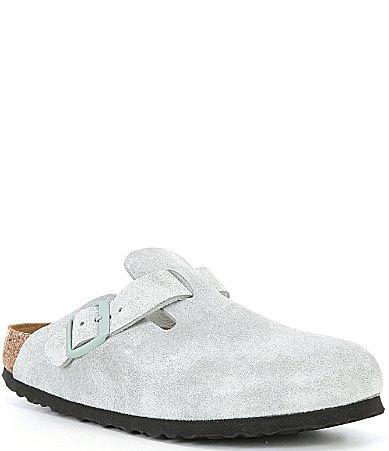 Birkenstock Womens Boston Suede Soft Footbed Clogs Product Image