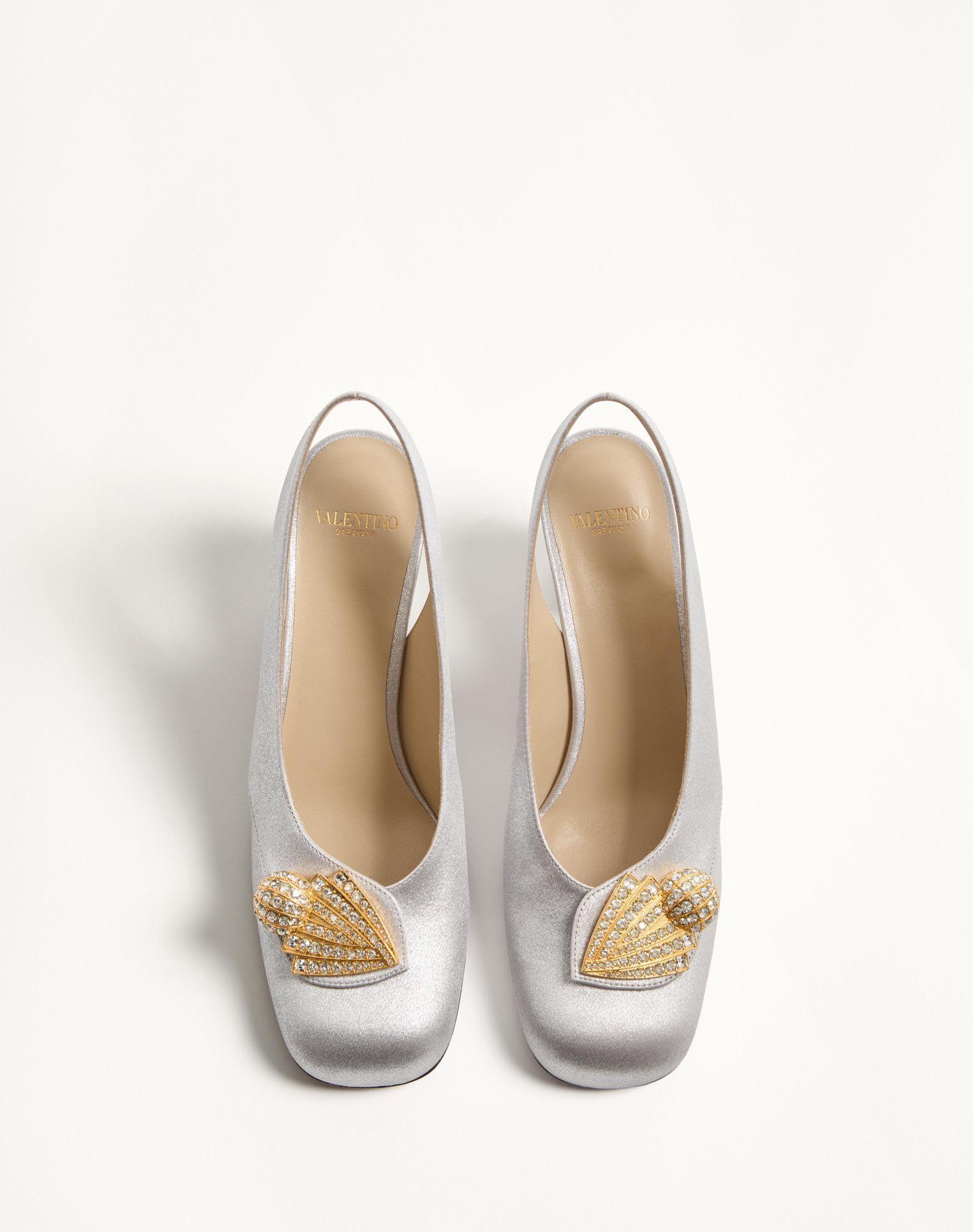 Adamantine Slingback Pumps In Glitter Fabric 60Mm Product Image