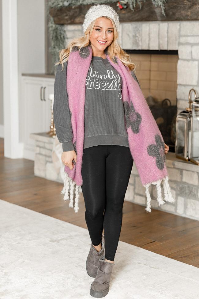 Literally Freezing Charcoal Corded Graphic Sweatshirt Product Image
