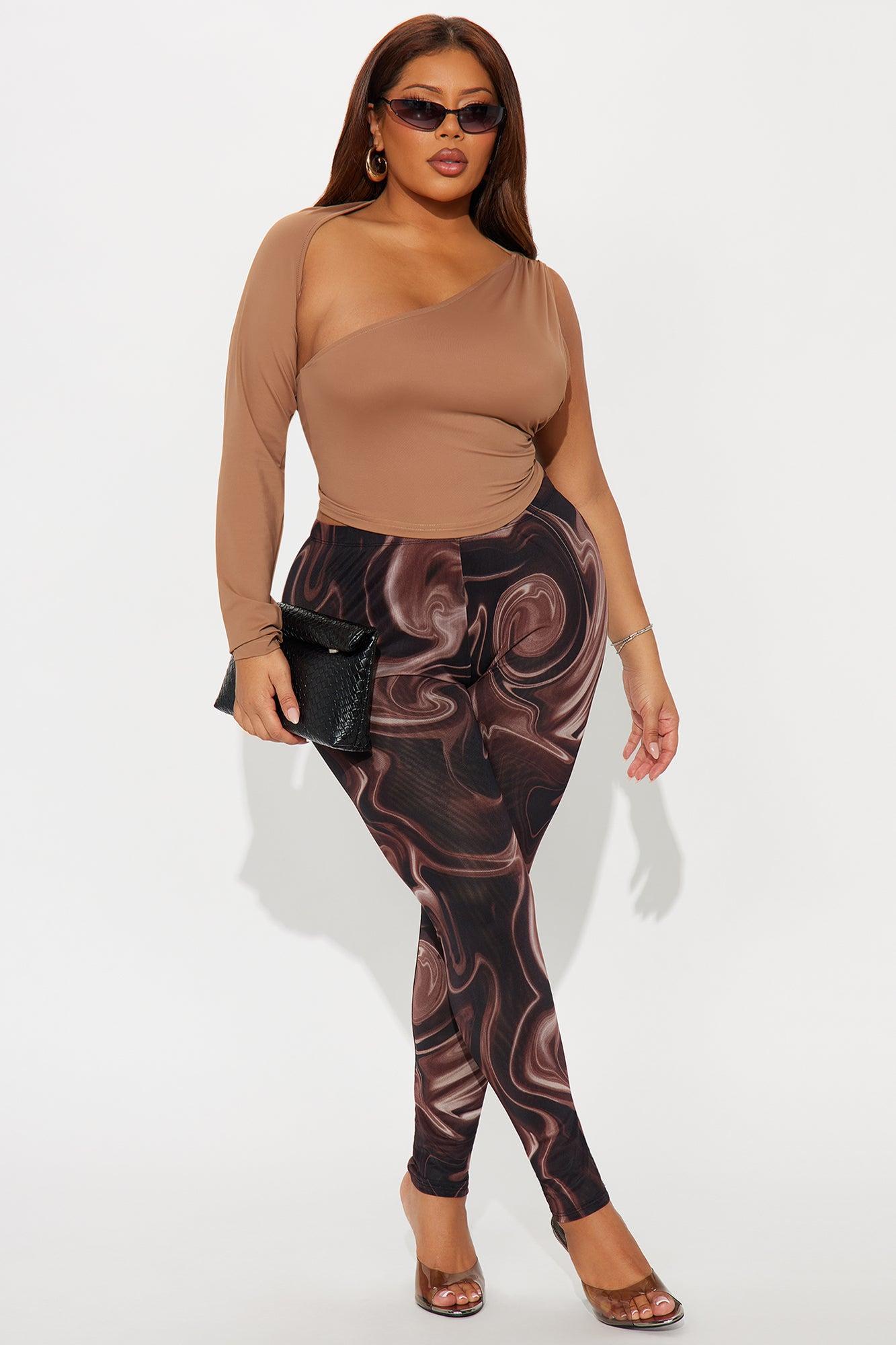 Better Than Your Ex Double Lined Mesh Legging - Brown/combo Product Image