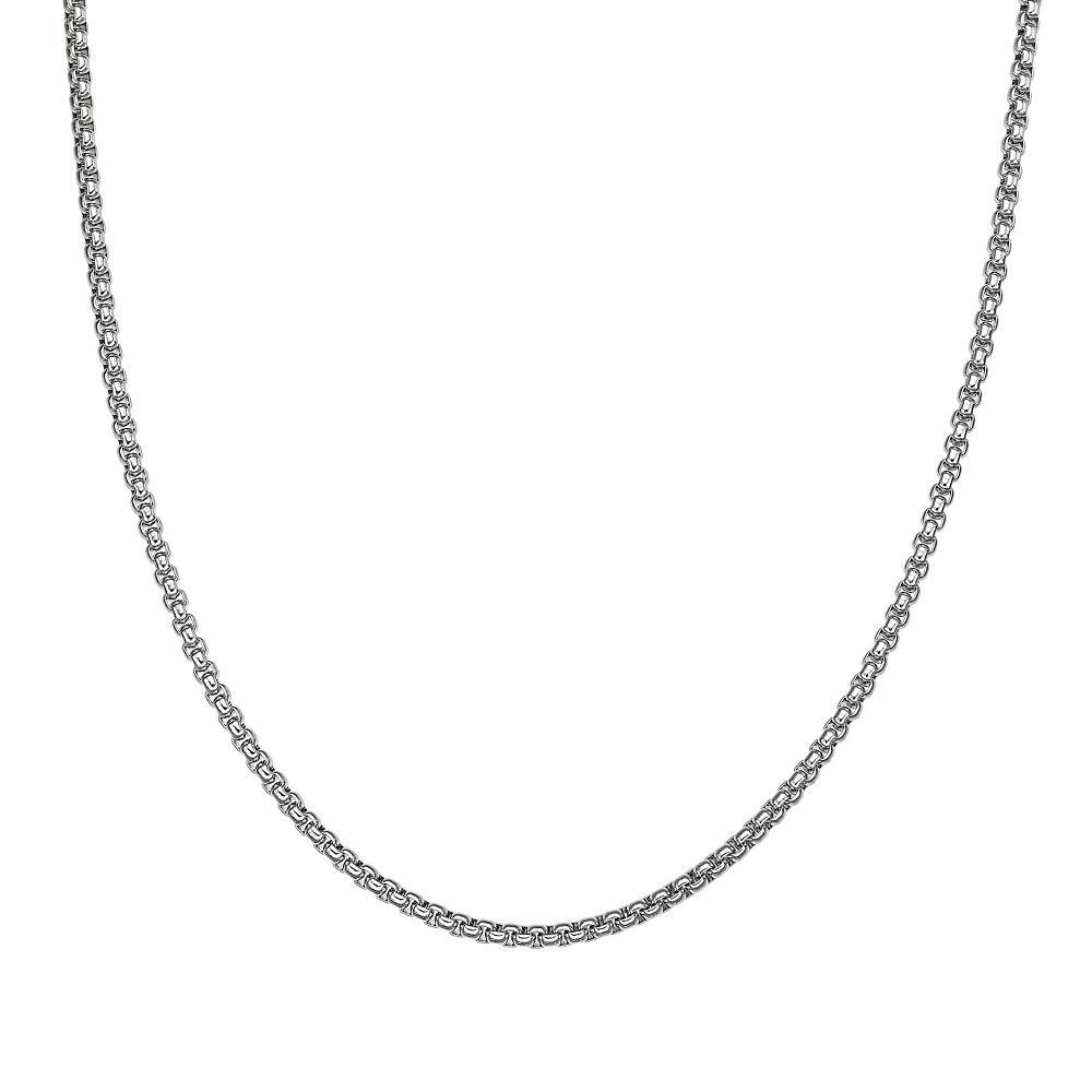 Mens LYNX Stainless Steel 3.5 mm Round Box Chain Necklace Black Tone Product Image
