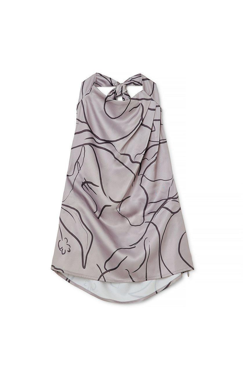 Halterneck Satin Draped Top Product Image