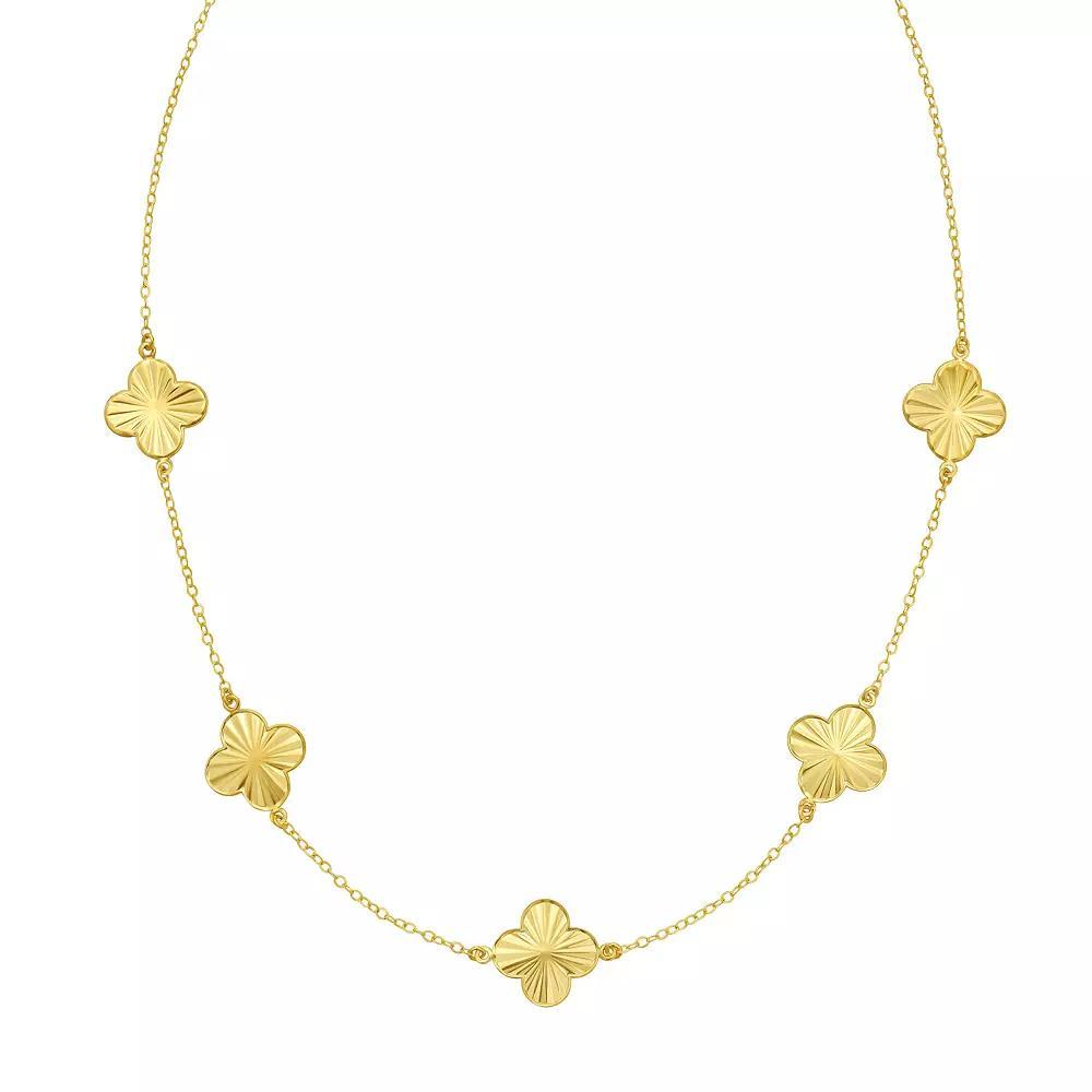 14k Gold Multi Stationed Flower Necklace, Women's, Size: 18" Product Image