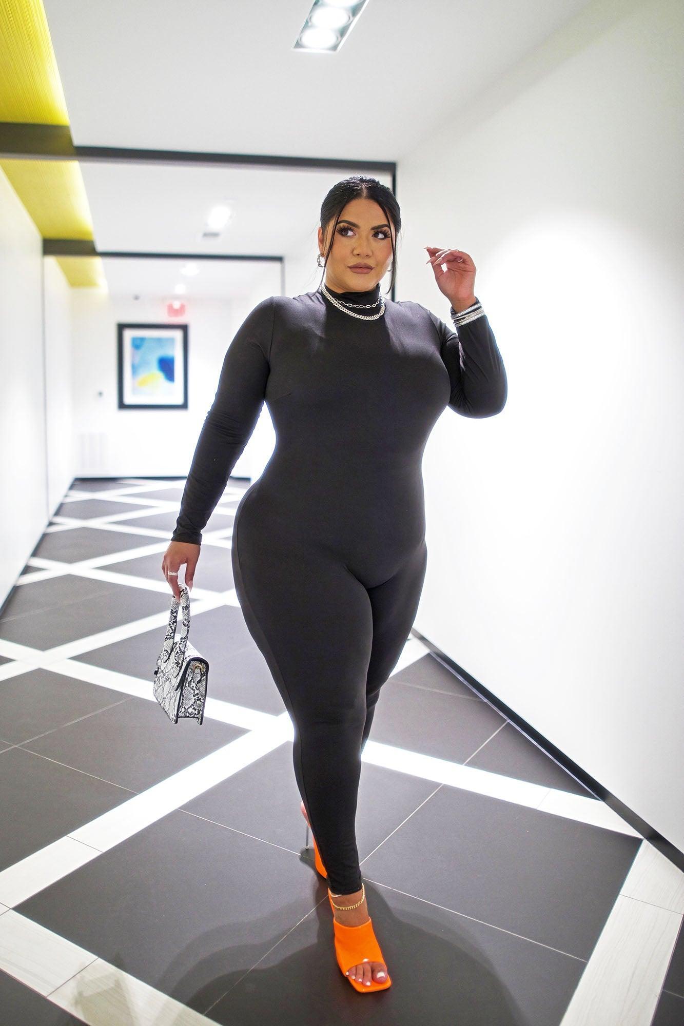 Frisky Feline Jumpsuit - Black Product Image