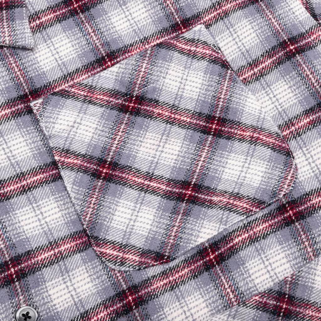 6 Pocket Flannel Shirt - Lavender/Bordeaux Male Product Image
