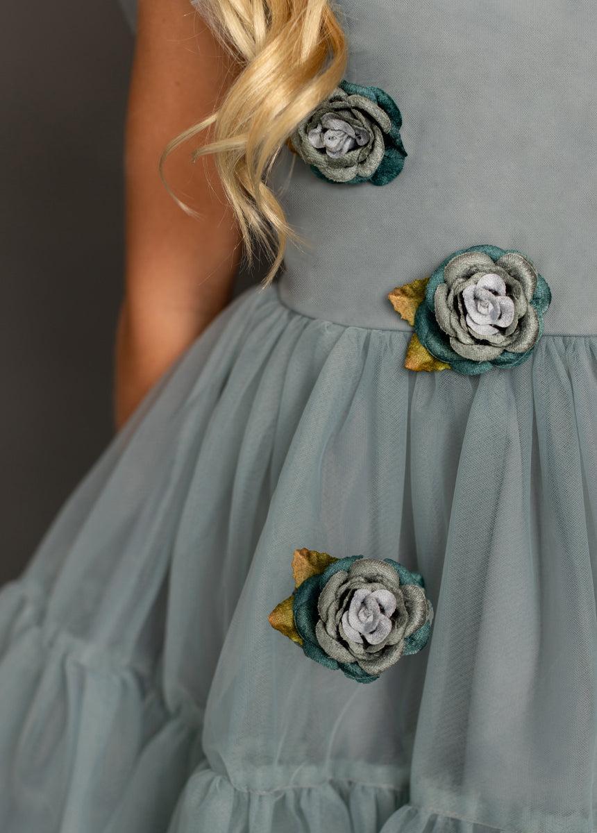 Elain Dress in Dusty Teal Girls Product Image
