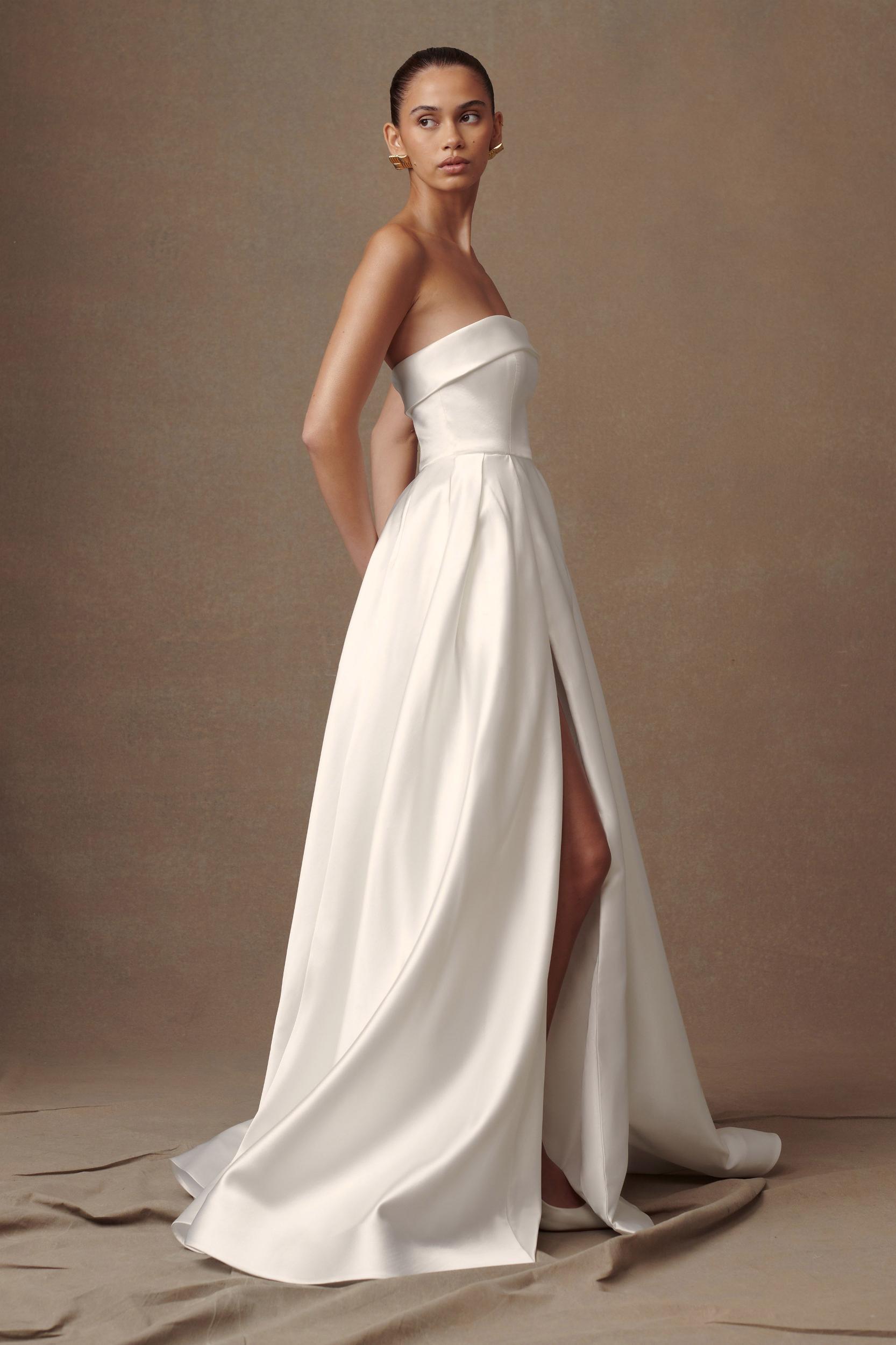 Eileen Strapless Wedding Gown - White Product Image