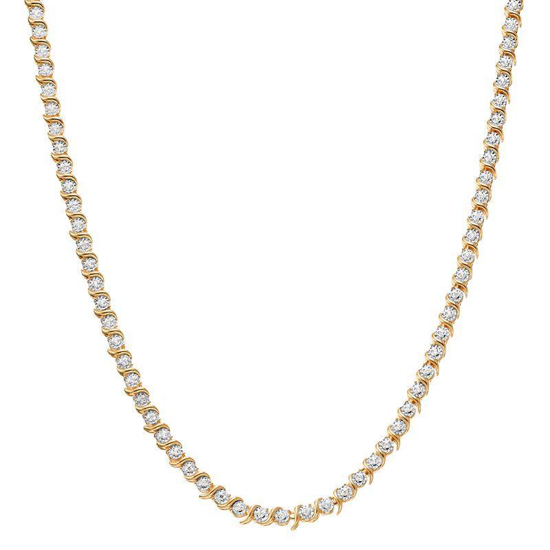 Diamond Brilliance 1 Carat T.W. Diamond Necklace, Women's, Size: 16", Gold Tone Product Image