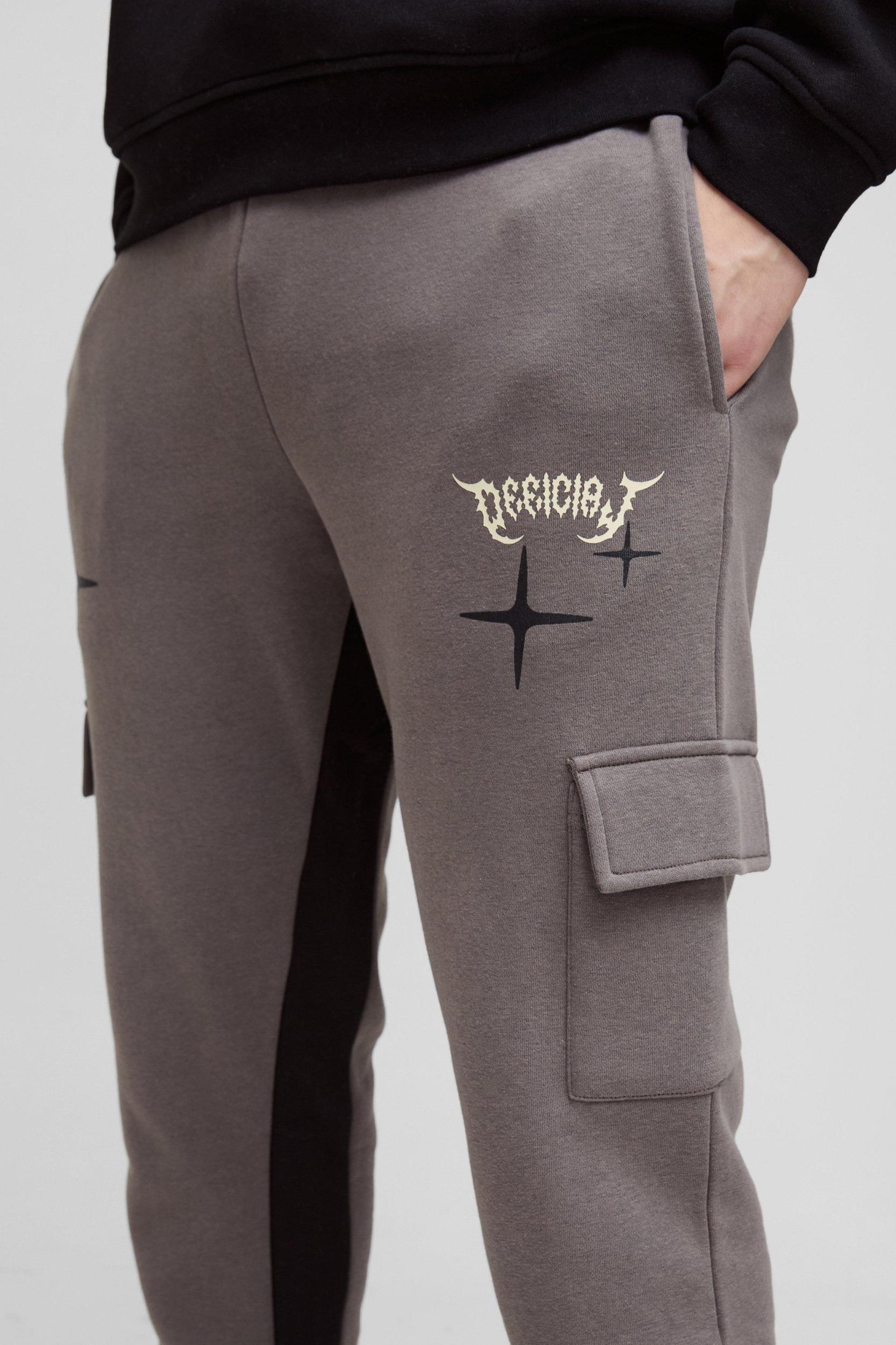 Tall Slim Gusset Sweatpants Official Cargo Sweatpants | boohooMAN USA Product Image
