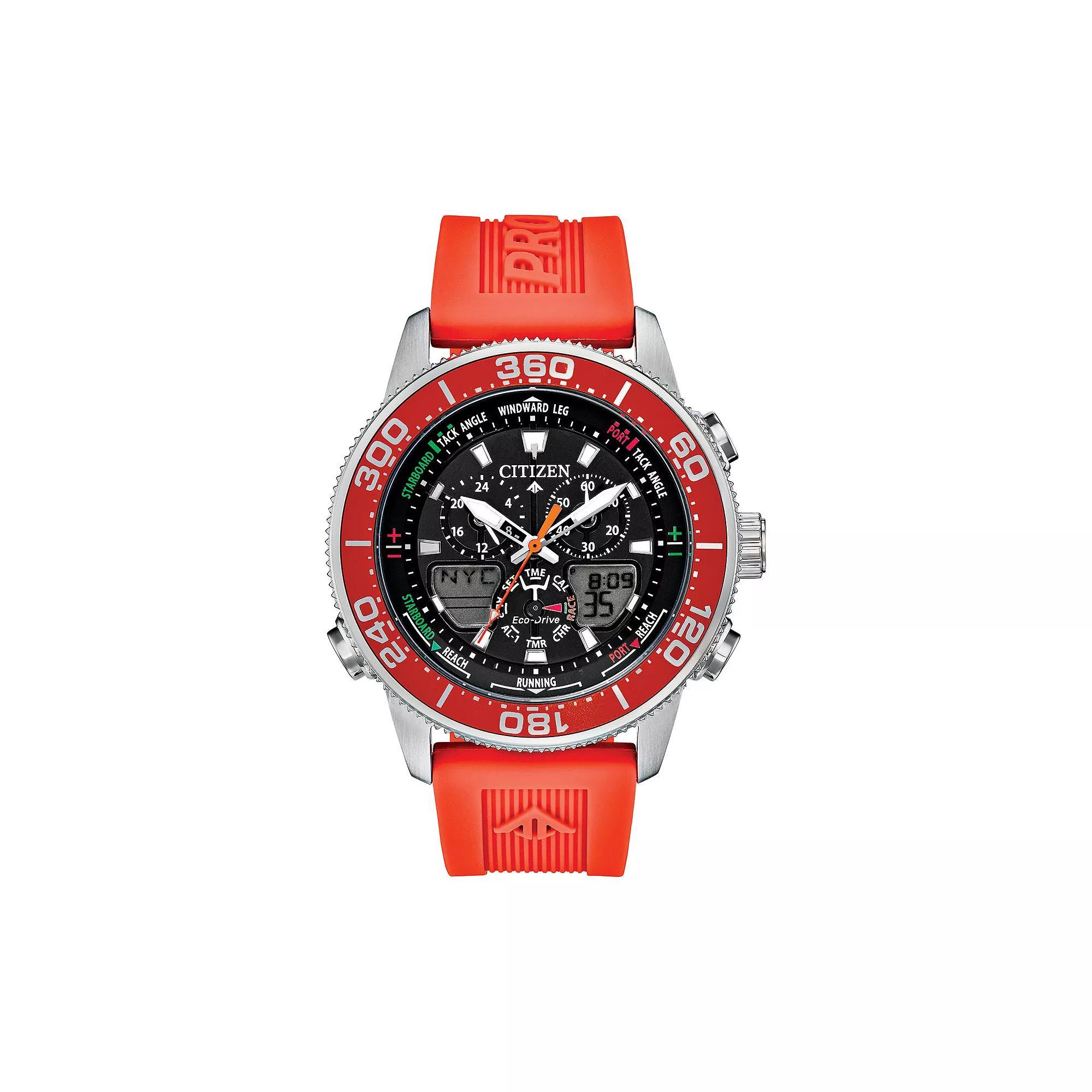 Citizen Eco-Drive Mens Promaster Marine Sailhawk Analog-Digital Watch - JR4061-00F, Orange Product Image