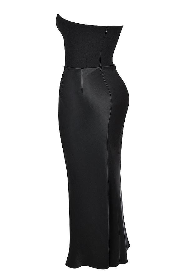 Persephone Black Strapless Corset Dress Product Image