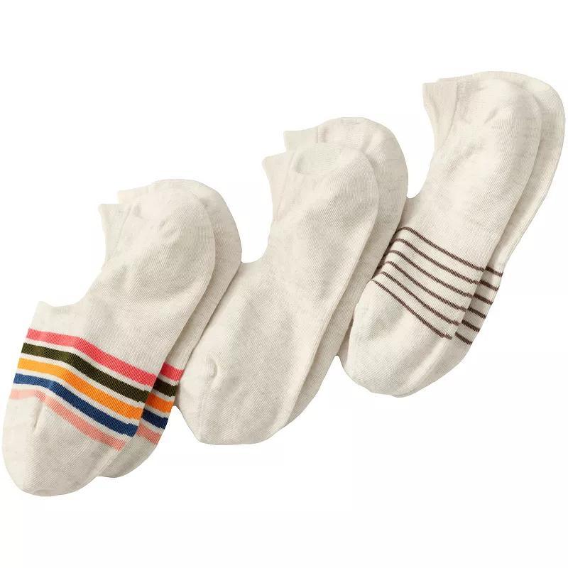 Women's Lands' End 3-Pack No-Show Socks, Size: Small-Medium, Variegated Stripe Product Image