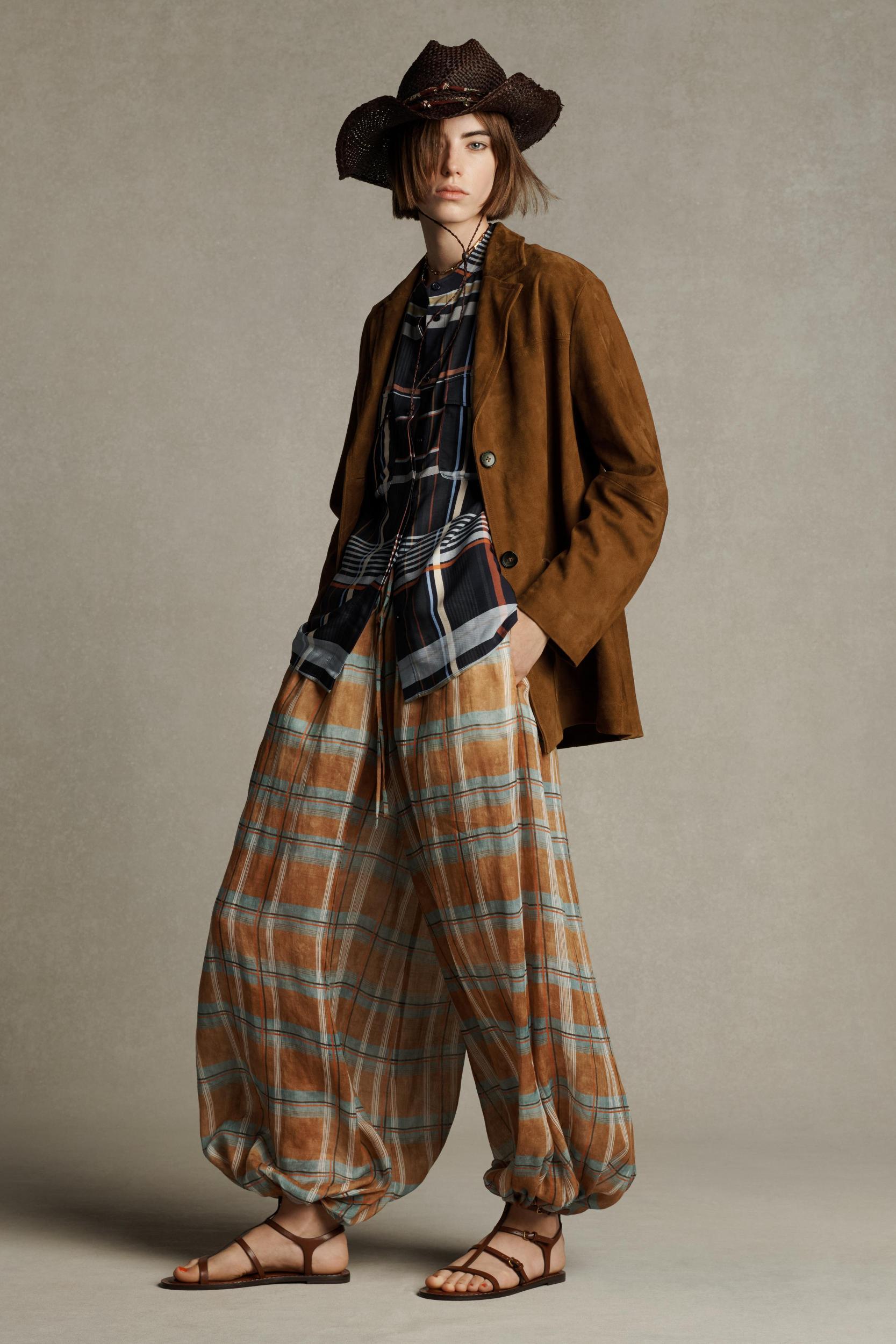 ZW COLLECTION RAMIE CHECK BALLOON PANTS Product Image