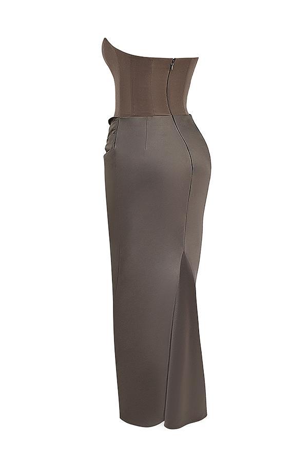 Persephone Smoke Strapless Corset Maxi Dress Product Image