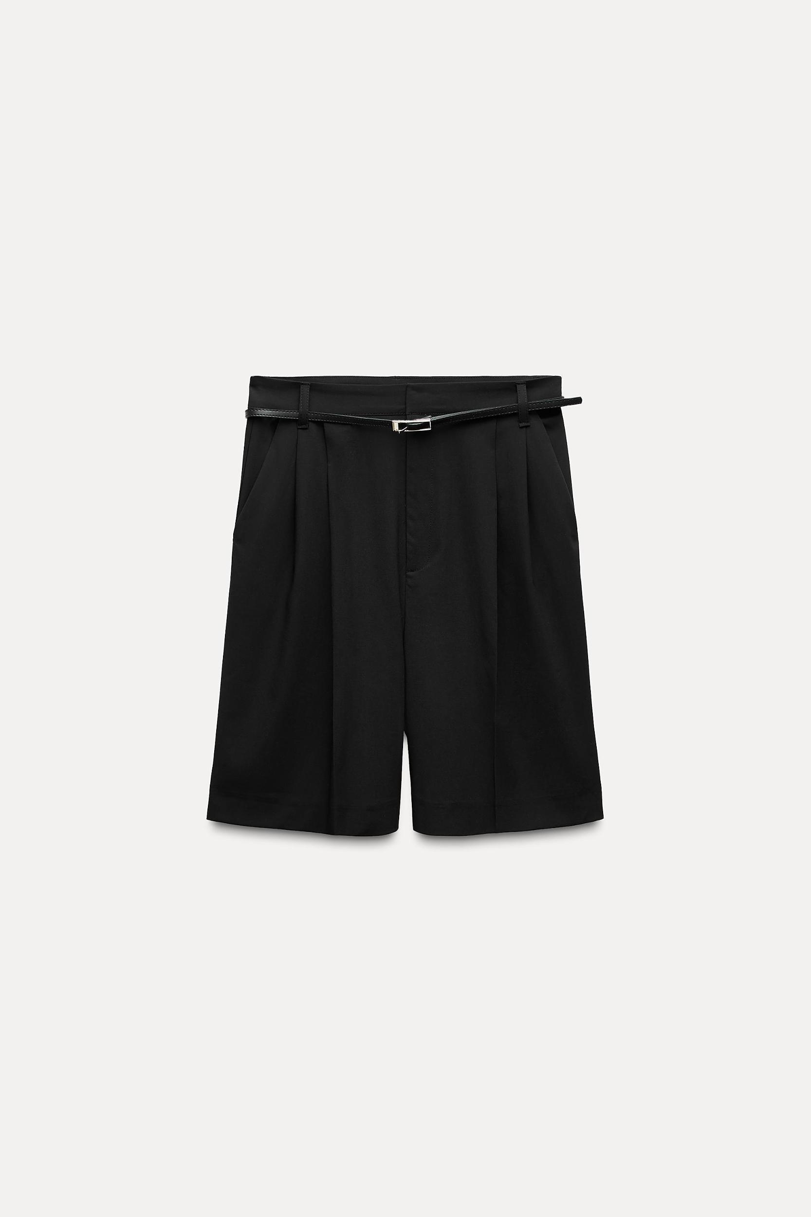 BELTED PLEATED SHORTS Product Image