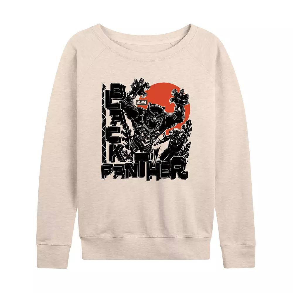Womens Marvel Black Panther Linocut French Terry Long Sleeve Tee Product Image