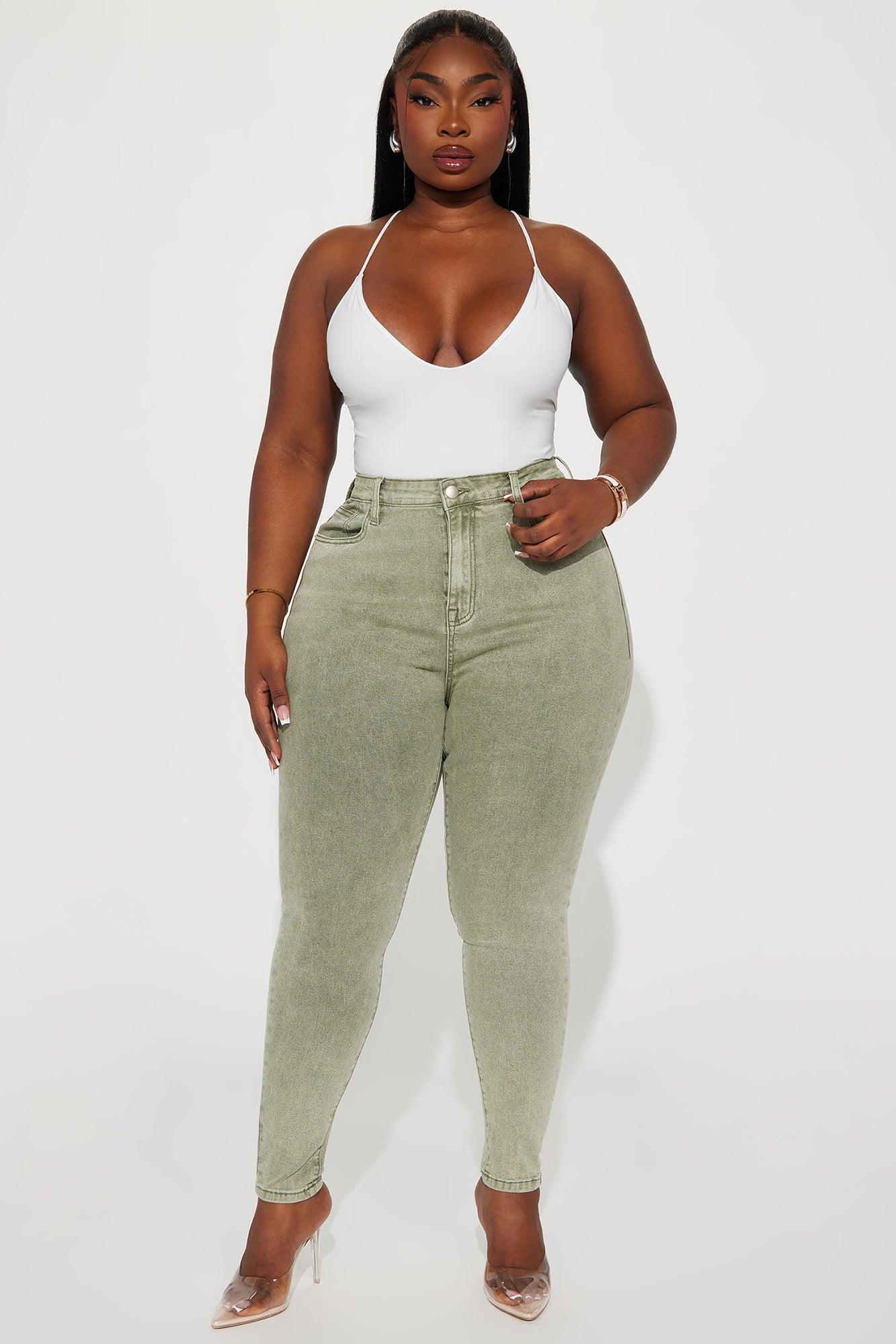 Shape Up Sculpting Stretch Skinny Jeans - Green Product Image