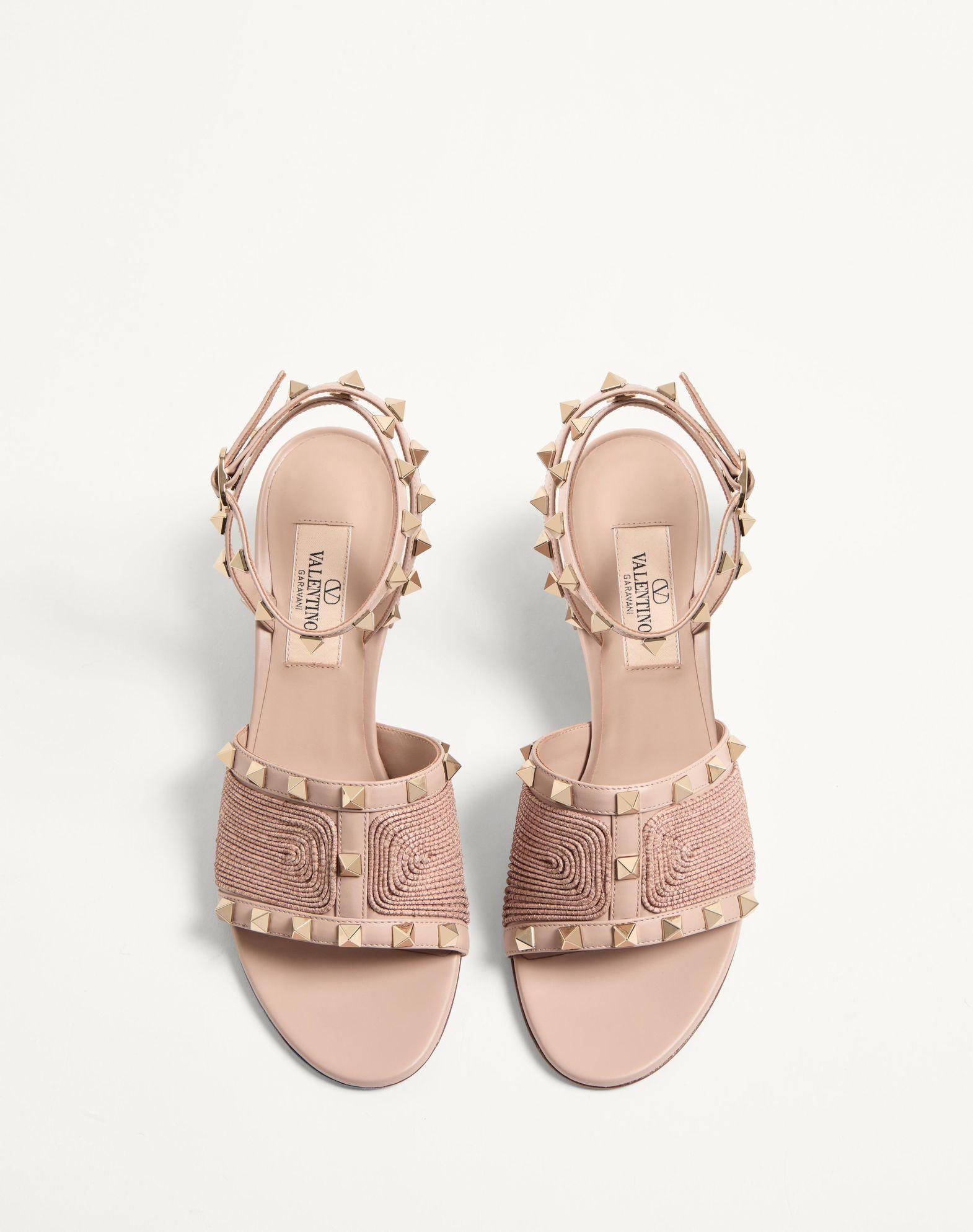 Rockstud Calfskin Sandal With Cornely Embroidery 60Mm Product Image
