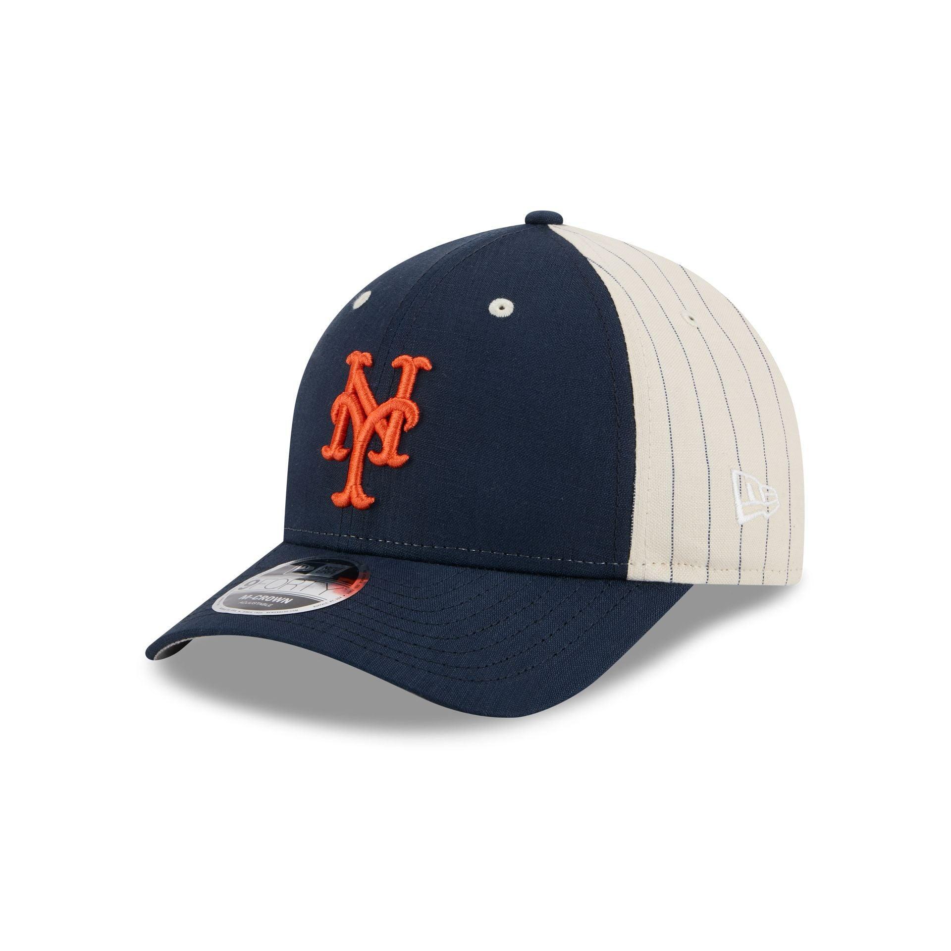 New York Mets Linen 9FORTY M-Crown Snapback Hat Male Product Image