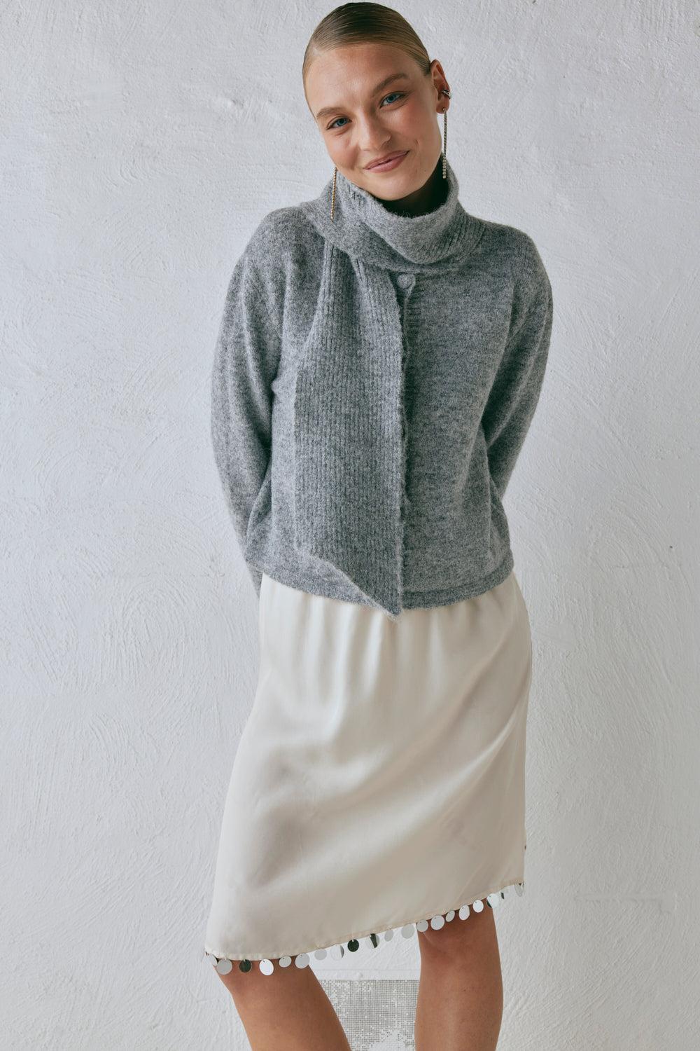 Sable Knit Cardigan Grey Product Image