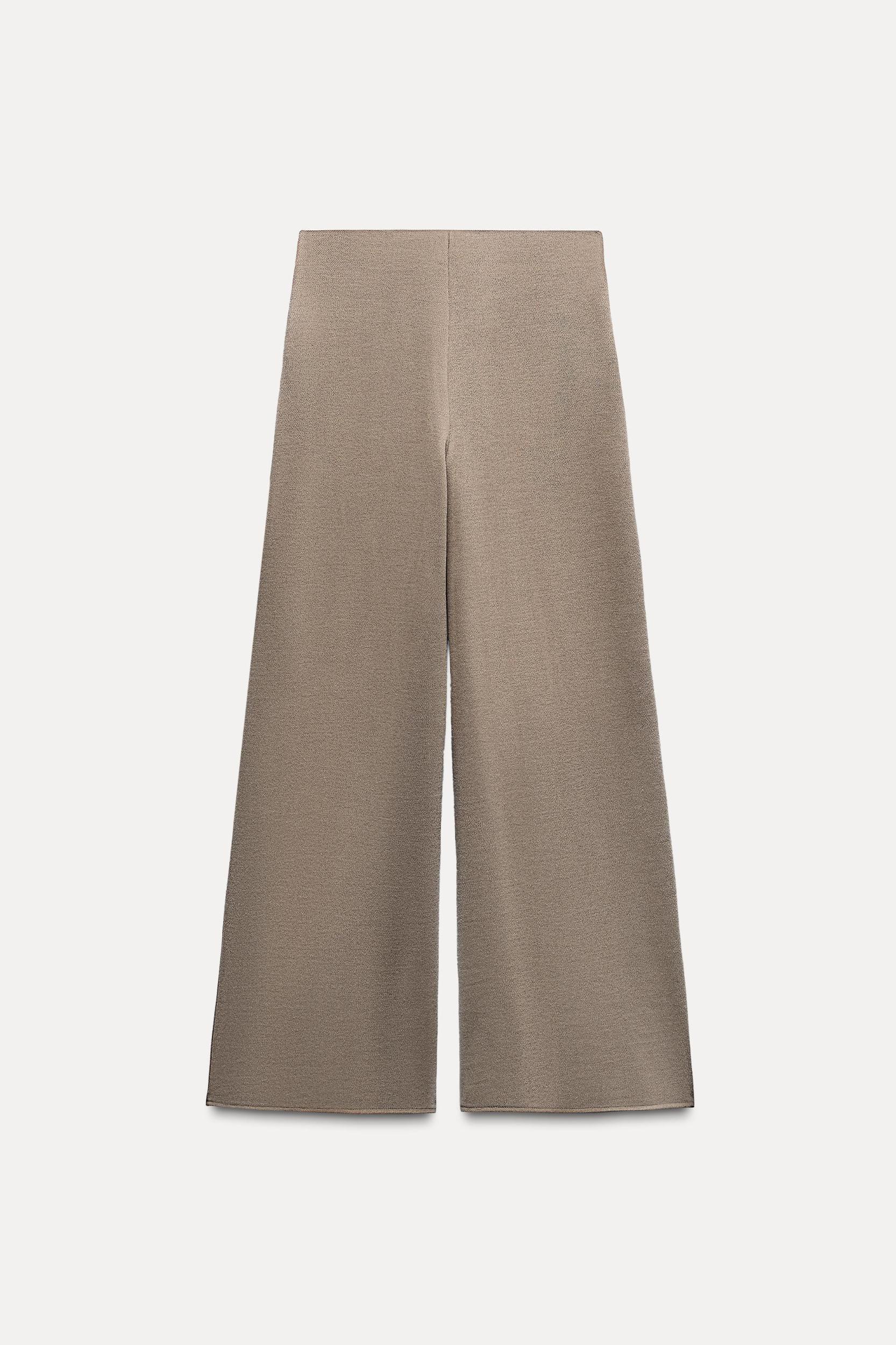 WIDE LEG SOFT PIQUÉ PANTS Product Image