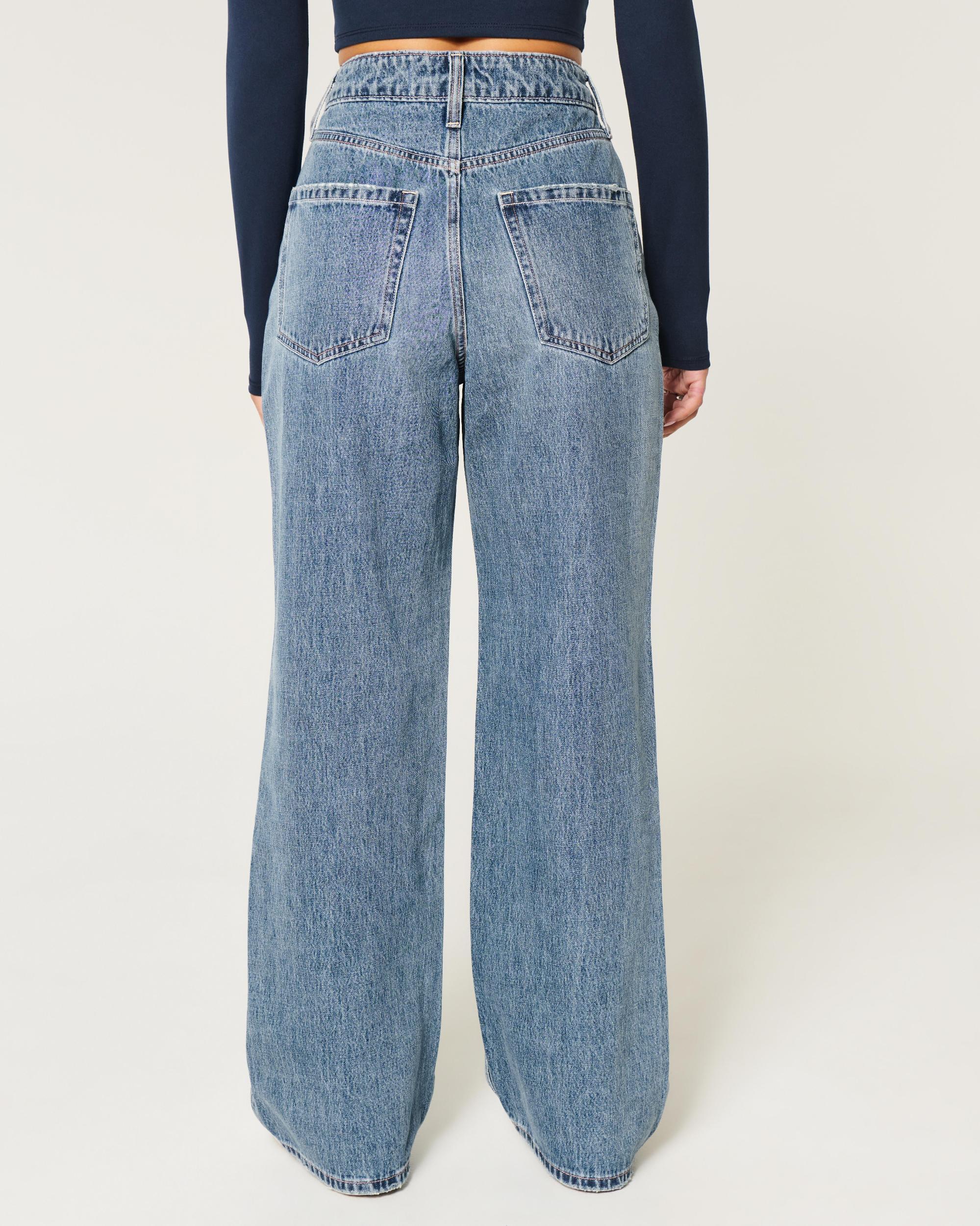 Ultra High-Rise Ripped Medium Wash Baggy Jeans Product Image
