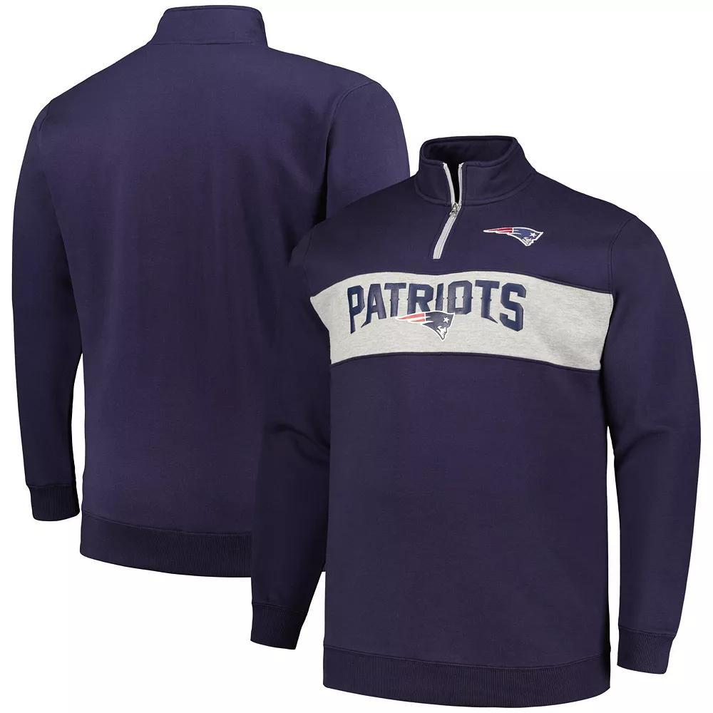 Men's Profile Navy New England Patriots Big & Tall Fleece Quarter-Zip Jacket, Size: 4XB, Blue Product Image