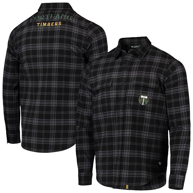 Men's The Wild Collective Black Portland Timbers Buffalo Check Button-Up Shirt, Size: Large Product Image