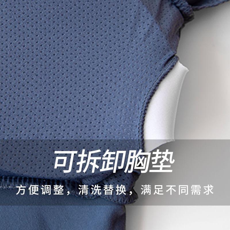 Long Sleeve Square Neck Plain Padded Crop Yoga Top Product Image