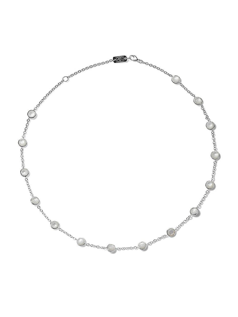 Stone Station Necklace in Sterling Silver Product Image