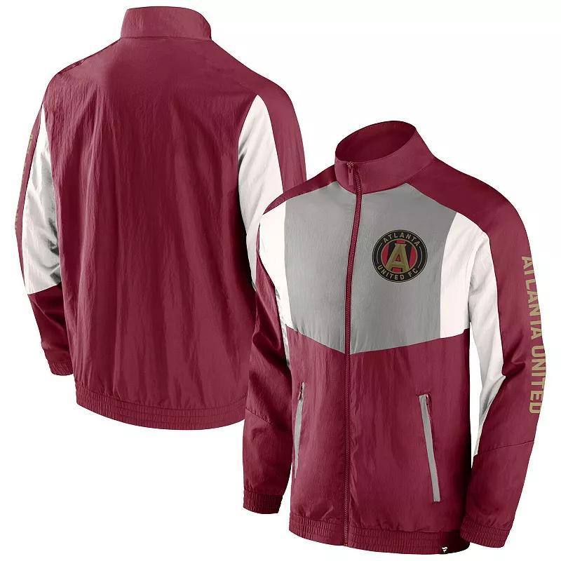 Men's Fanatics Branded  Red Atlanta United FC Net Goal Raglan Full-Zip Track Jacket, Size: Large, Atu Red Product Image