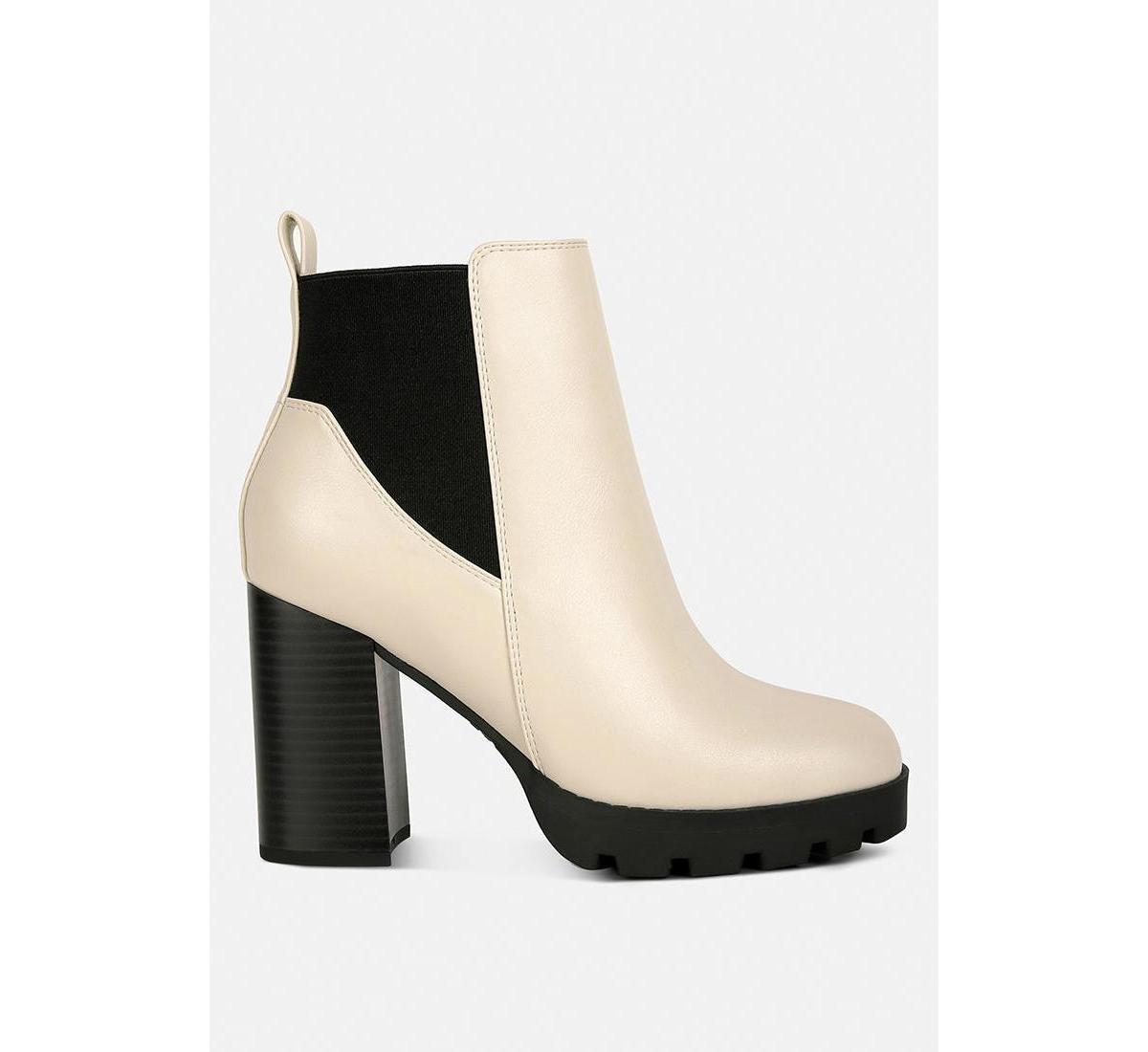 London Rag Bolt Women's Block Heel Chelsea Boots, Size: 7, Red Product Image
