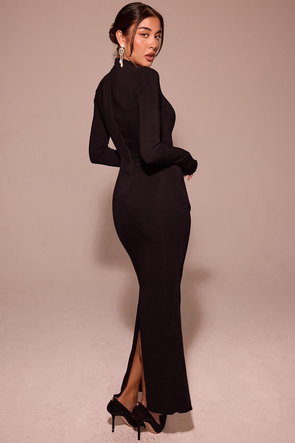 Marie-Louise  black turtleneck maxi dress Product Image