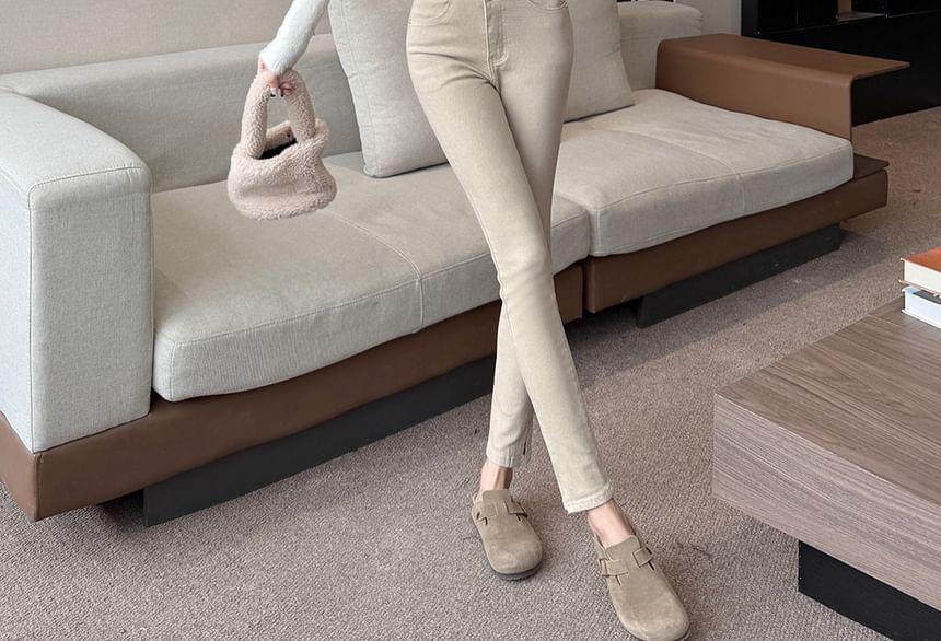High Rise Side-Slit Cropped Skinny Jeans Product Image